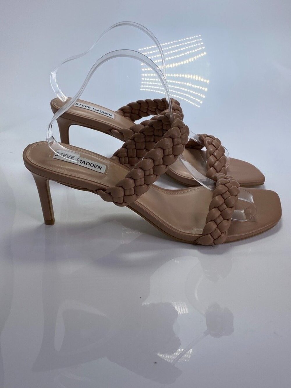 Steve Madden Women's Tan Braided Prema Heel Sandal Sz 11